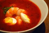Томатный суп с морепродуктами