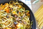 Спагетти с тыквой и овощами