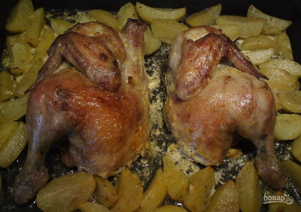 Курица с в духовке рецепт с фото пошагово с картошкой