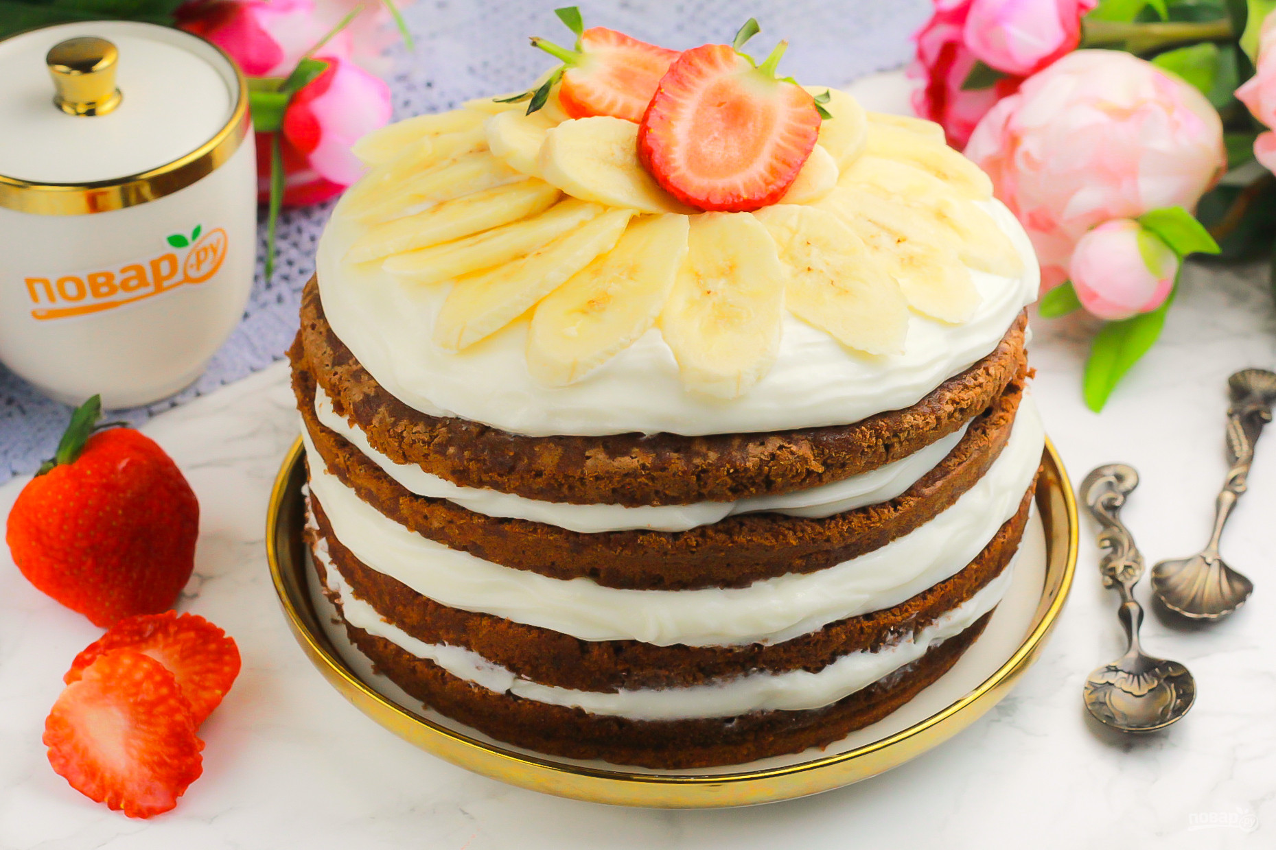 Быстрый бисквитный торт 