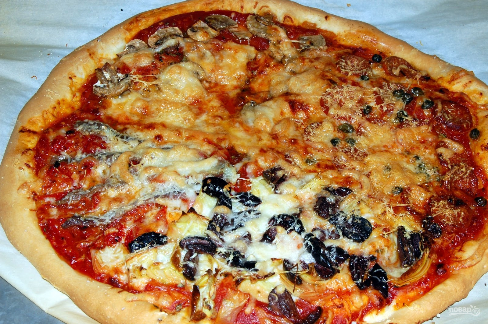 рецепт пиццы в духовке в домашних условиях ассорти фото 94