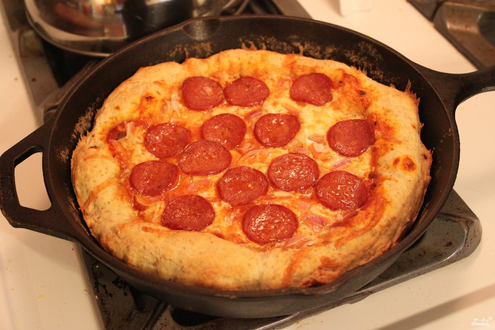 я рецепт пиццы быстрой на сковороде фото 64