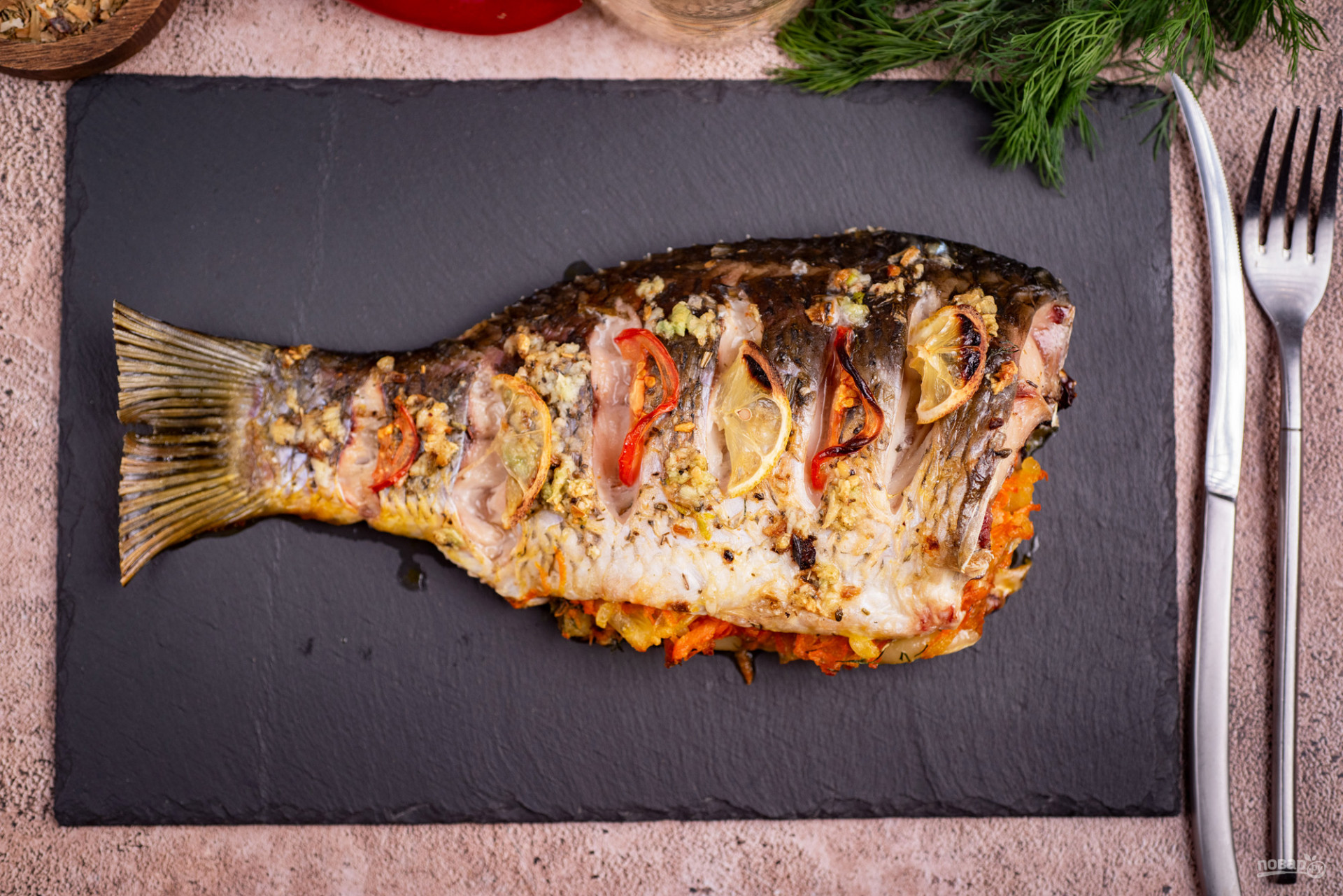 Видео рецепт Карп в духовке