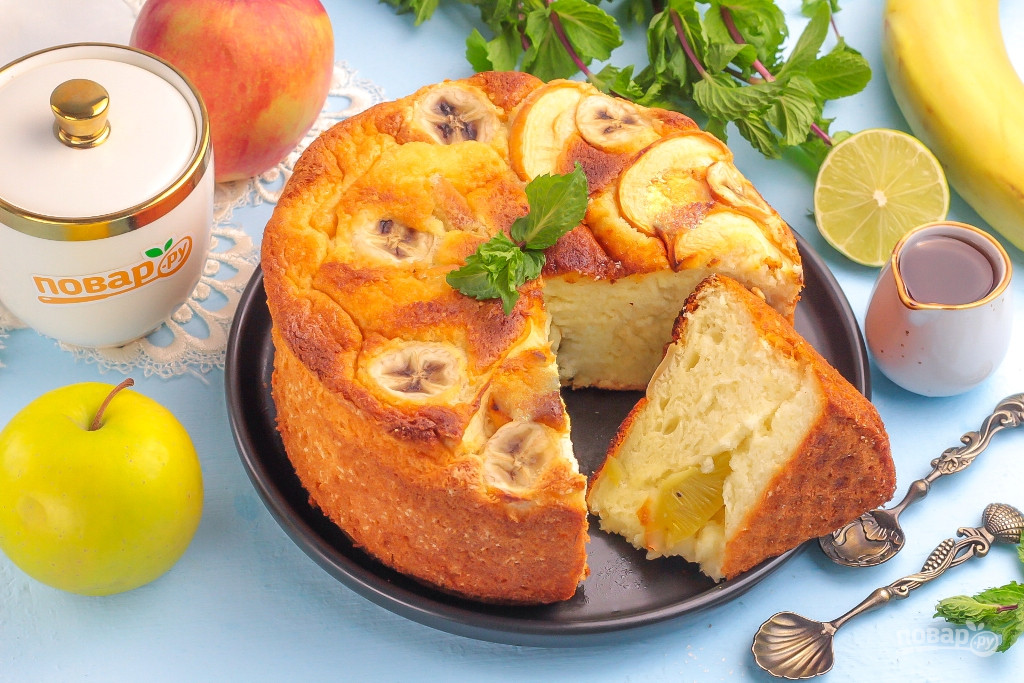 Видео рецепт Безумно вкусный и простой пирог с фруктами
