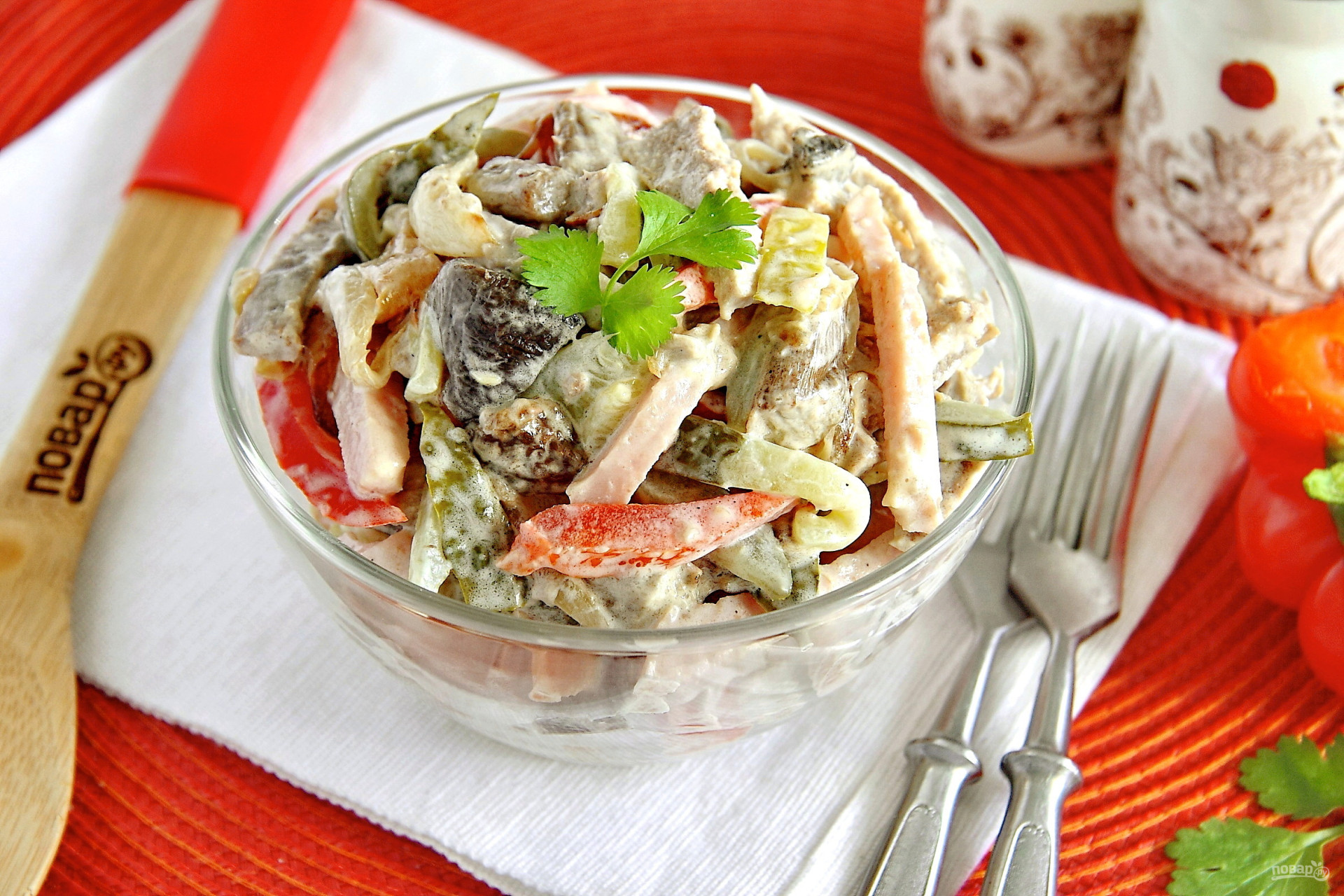 Салат с мясом свинины рецепт вкусный и простой с фото в домашних условиях пошаговый