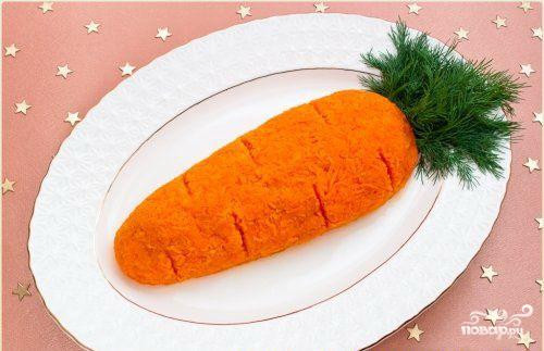 Салат «Морковка» с грибами и курицей