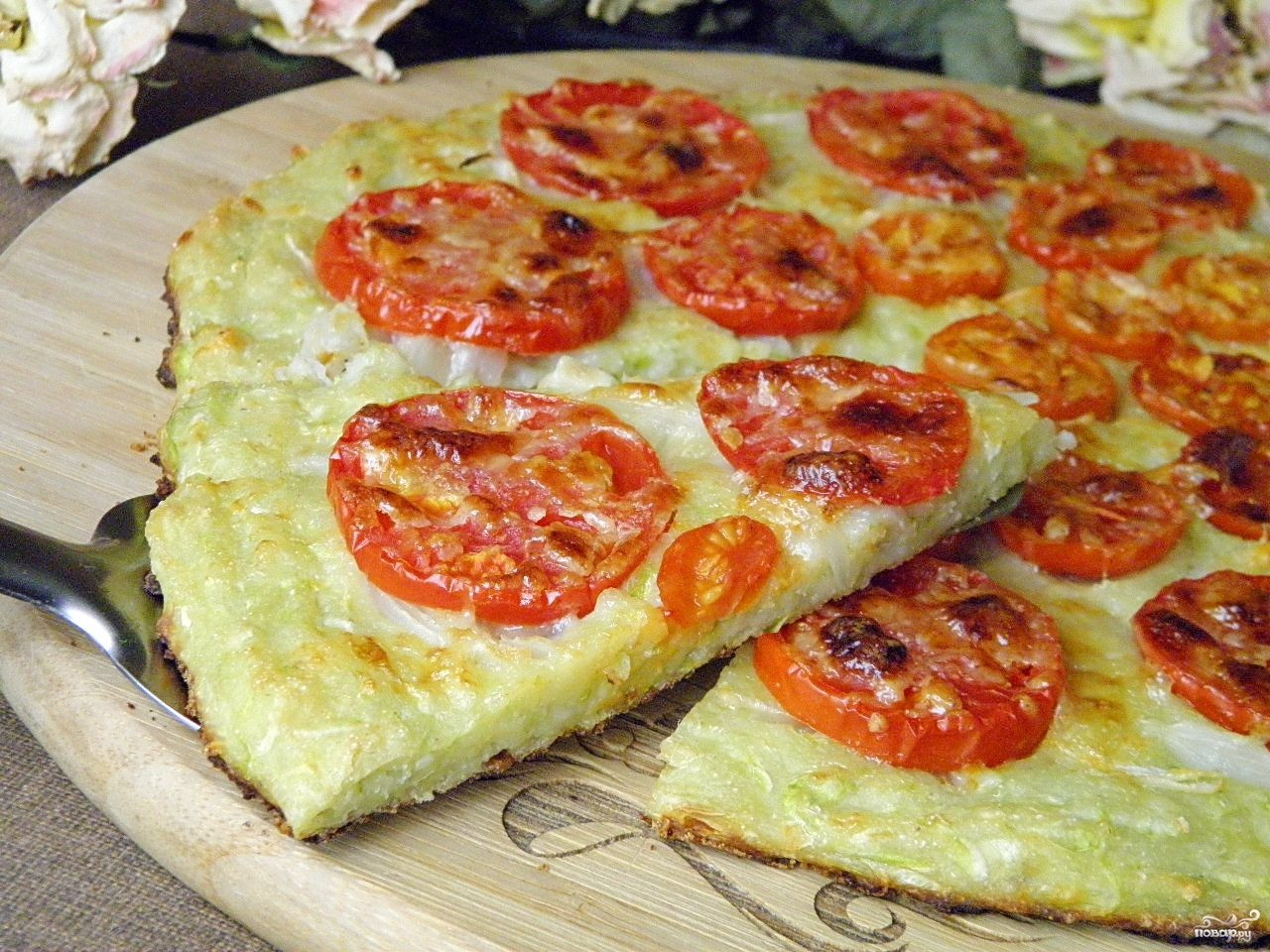 пицца из кабачков в духовке с помидорами колбасой и сыром рецепты фото 43