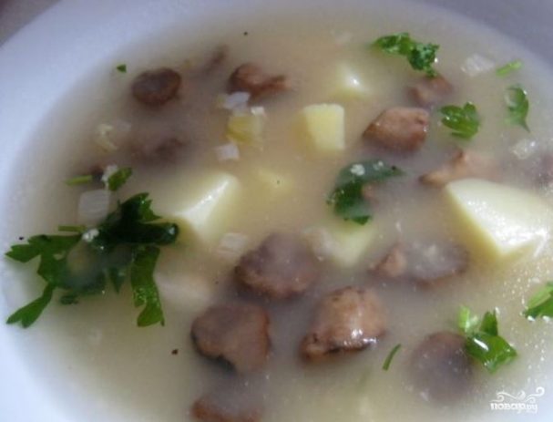 Постный суп с грибами  