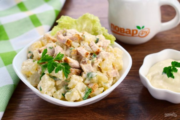 Пряный картофельный салат с курицей - пошаговый рецепт с фото на Повар.ру