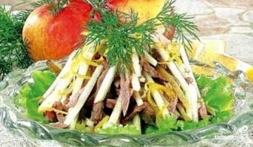 Пражский салат с говядиной
