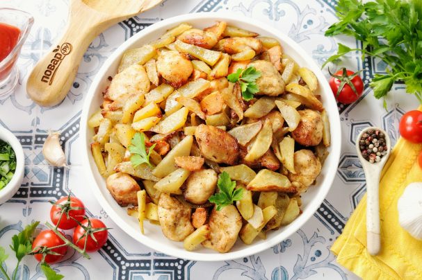 Курица с картошкой в аэрогриле