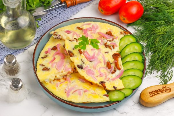 Омлет с лисичками