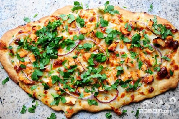 Пицца с сыром сулугуни и колбасой рецепт с фото