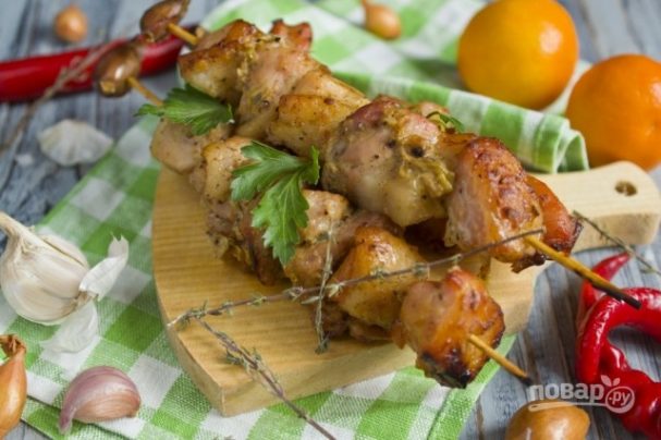 Курица на шпажках в духовке рецепт с фото пошагово