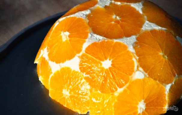 Апельсиновый творожный десерт без выпечки