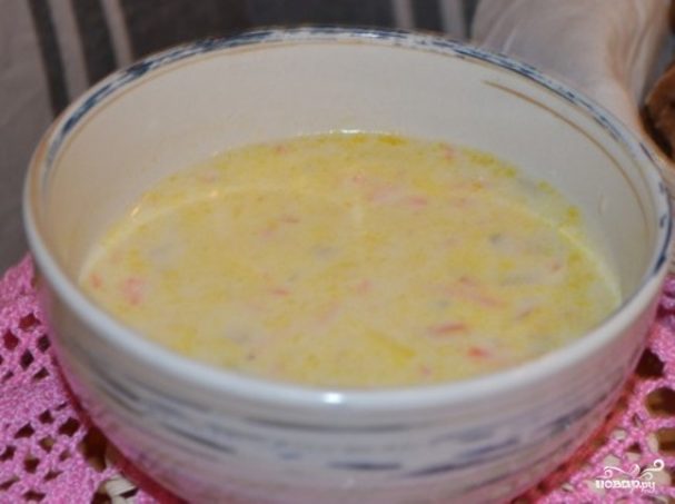Сырный суп с белыми грибами  