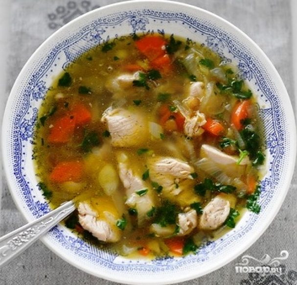 Суп из чечевицы красной с курицей и картошкой рецепт фото пошагово