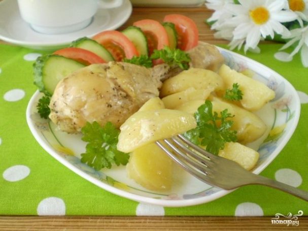 Тушеная курица с картошкой в казане на плите рецепт с фото