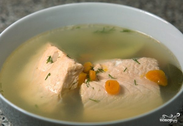 Суп с рыбным филе