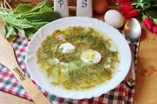 Щавелевый суп с яйцом и курицей пошаговый рецепт с фото картошкой