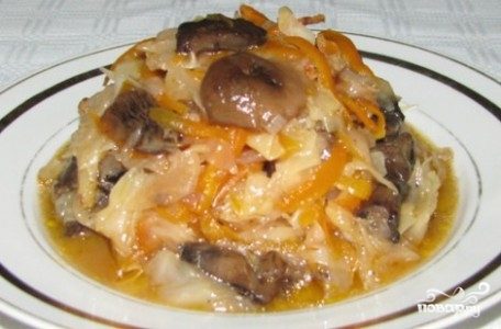 Вкусная капуста с грибами на зиму