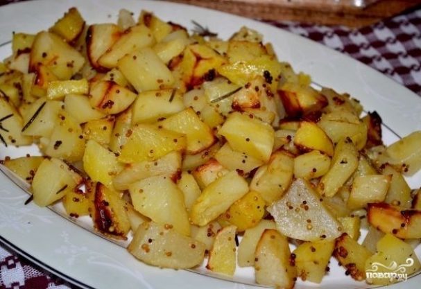Картошка, запеченная с горчицей