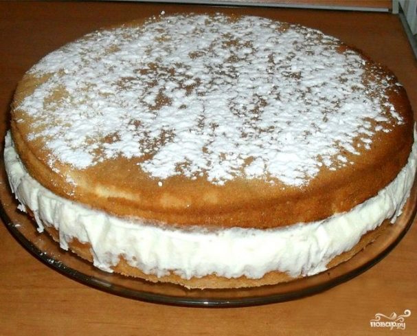 Бисквитный торт с кремом чиз рецепт с фото пошагово