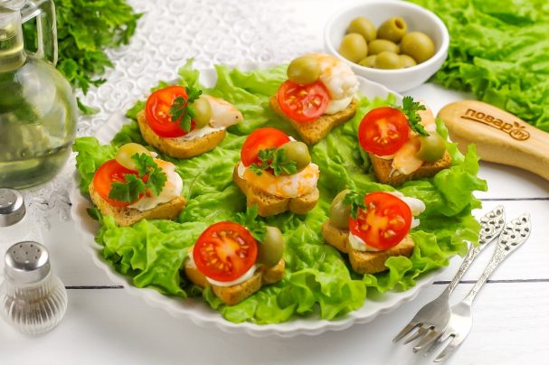 Канапе с креветками
