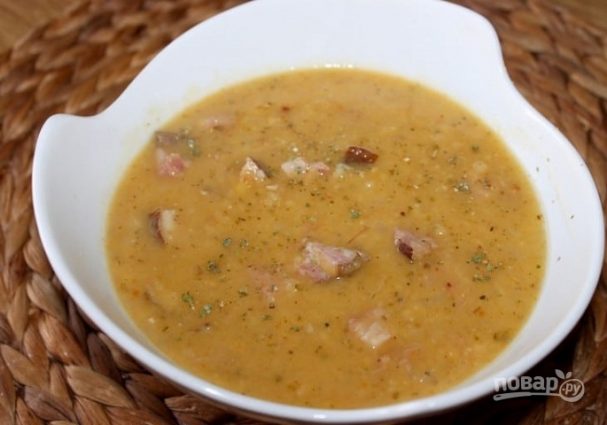 Гороховый суп с копченостями пошаговый рецепт с фото в кастрюле и картошкой