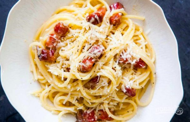 Спагетти "Карбонара" с беконом