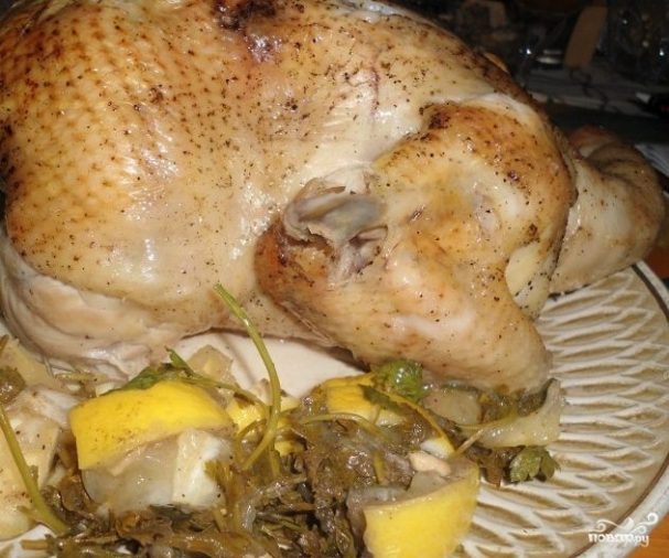 Курица в духовке целиком в рукаве рецепт с фото пошагово в