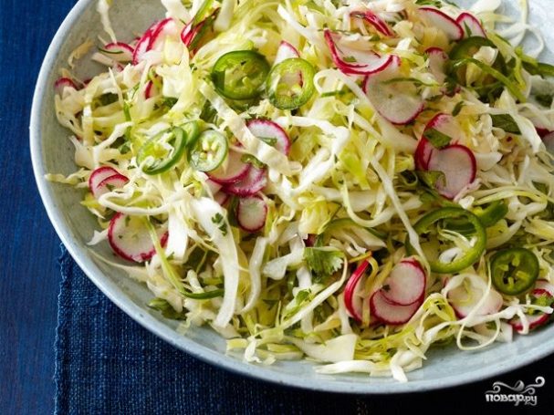 Салат из свежей капусты и редиса рецепт с фото очень вкусный