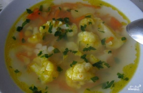 Овощной суп с цветной капустой