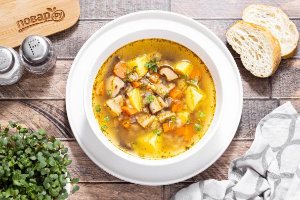 Постный суп с грибами