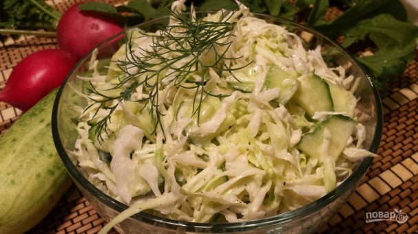 Салат из свежей белокочанной капусты