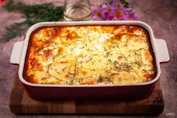 Фарш с картошкой в духовке