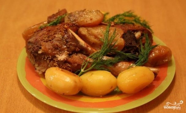 Плечо индейки с картошкой в духовке рецепт с фото