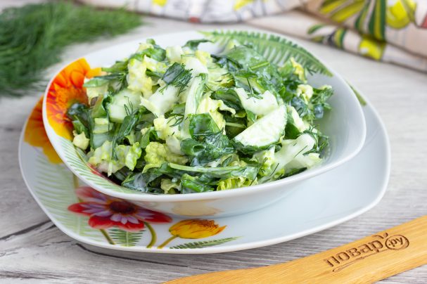Зеленый салат без майонеза