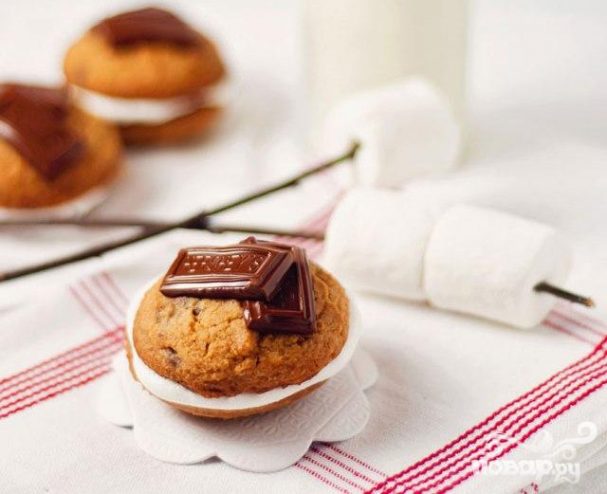 Печенье с шоколадом и маршмэллоу