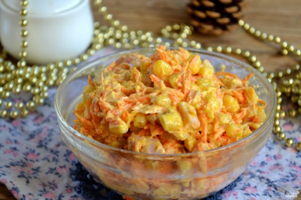 Салат императрица с курицей и корейской морковью рецепт с фото