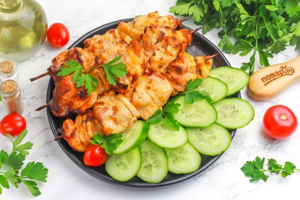 Шашлык из курицы в аэрогриле