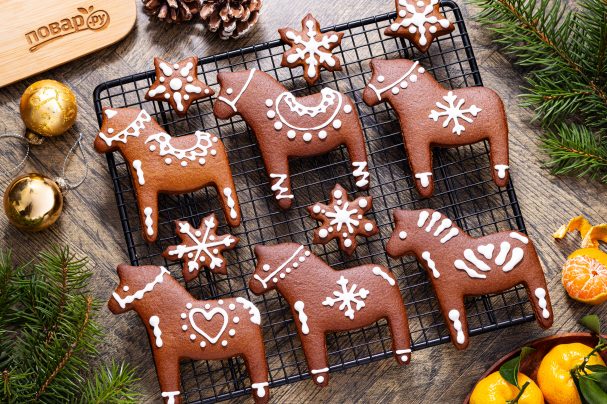 Имбирные пряники на Новый год Лошади