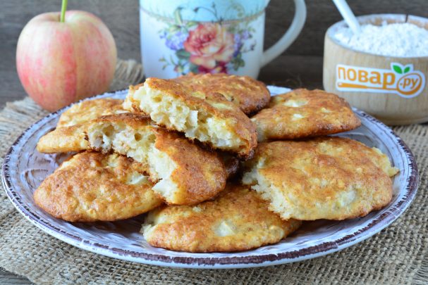 Овсяное печенье с творогом и яблоками