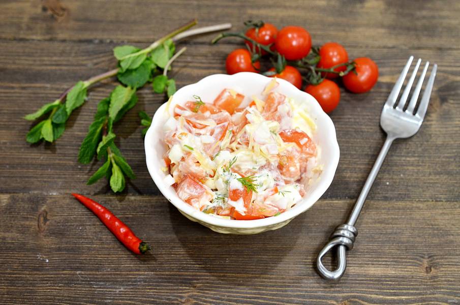 Крабовый салат с сыром – пошаговый рецепт приготовления с фото