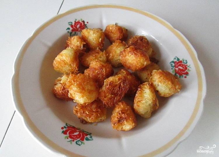 Картофельные шарики на сковороде