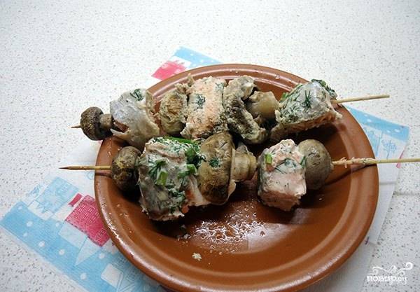 закуска на шпажках с маринованными грибами | Дзен