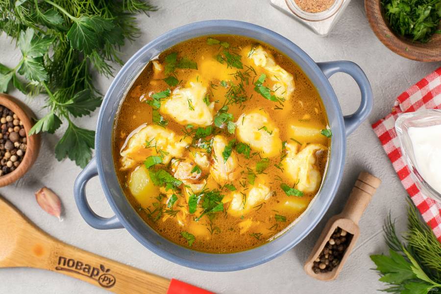 Вкусный татарский суп с крохотными пельменями