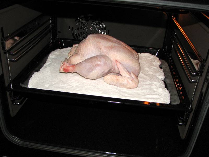 Курица в духовке на соли фото