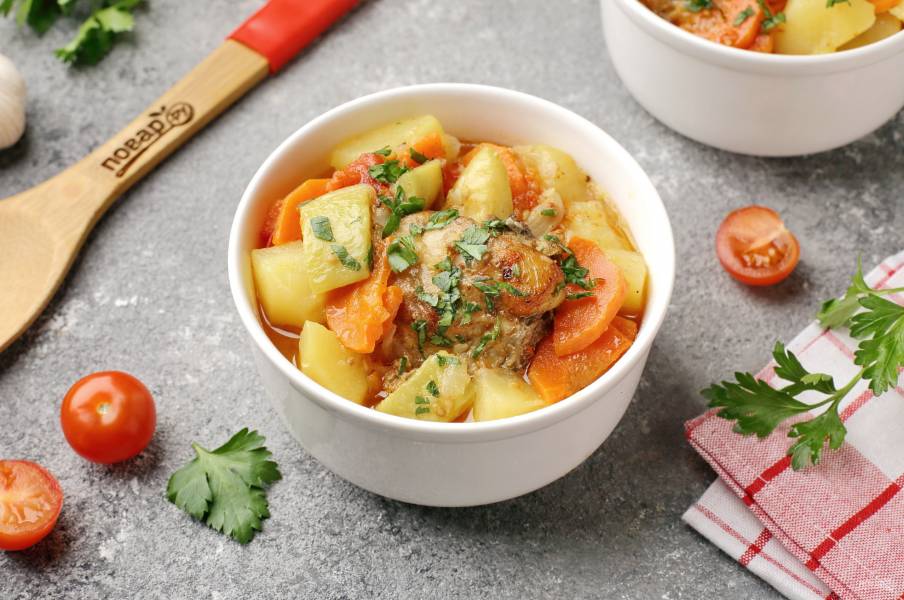 Овощное рагу с курицей и картошкой, пошаговый рецепт с фото на ккал