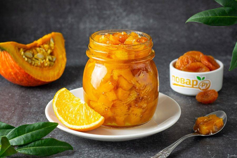Ингредиенты для приготовления джема из тыквы с апельсинами